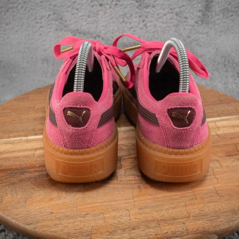 Puma Platform Trace‎ Block Suede Sz 8 Rose Winetasting 367057-02 Sneakers